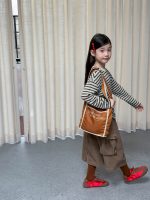 【100-170】長袖Tシャツ 女の子 ボーダー柄 刺繍 かわいい - 画像 (3)