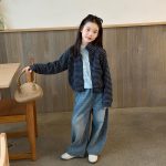 【100-170】アウター 女の子 ボーダー柄 スタンドカラー ファスナー - 画像 (8)