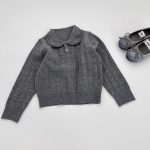 【90-150】ニットトップス 女の子 丸襟 ガーリー スクール風 - 画像 (7)