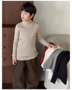 【90-160】ニットトップス 男の子 リブ編み 韓国風 あったか インナー - 画像 (19)