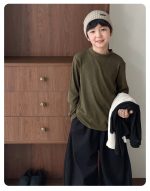【90-160】長袖インナー 男の子 無地 モックネック ベーシック - 画像 (3)