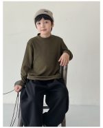 【90-160】長袖インナー 男の子 無地 モックネック ベーシック - 画像 (4)