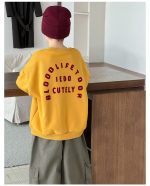 【90-160】トレーナー 男の子 英字プリント 裏起毛 合わせやすい