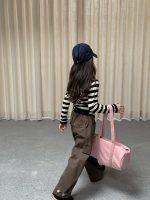 【100-170】トップス 女の子 フード付き ストレッチ ボーダー柄 - 画像 (5)