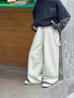 【100-170】ストレートパンツ 韓国風 カジュアル コットン - 画像 (3)
