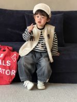 【73-110】ベスト Tシャツ ニット ラウンドネック 長袖 男の子 - 画像 (3)