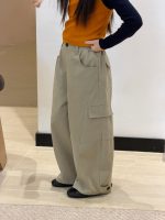 【100-170】パンツ 女の子 カーゴパンツ ゆったり 韓国風 - 画像 (3)