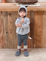 【73-110】パーカー ズボン ラウンドネック 長袖 ストライブ カジュアル 男の子 - 画像 (3)