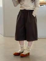 【100-170】パンツ 女の子 無地 レトロ ワイドパンツ - 画像 (3)