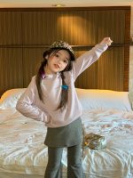 【90-140】パーカーorフレアパンツ 女の子 英字プリント レイヤード風 - 画像 (11)