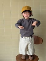【73-110】パーカー ラウンドネック 長袖 ボタン付き 男の子 - 画像 (8)