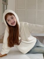 【90-150】ニットセーター 女の子 フード付き もこもこ あったか - 画像 (7)