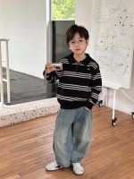 【90-160】ポロニット 男の子 ボーダー柄 韓国風 プレッピー - 画像 (12)