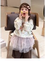 【80-140】トレーナーor8分丈パンツ 女の子 コーデュロイ 花柄 くまモチーフ - 画像 (14)