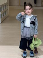 【80-140】アウターorインナーor8分丈パンツ 女の子 おしゃれ 猫柄 星モチーフ - 画像 (4)
