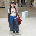 【100-170】長袖Tシャツ 女の子 切り替え 英字 トレンド - 画像 (8)