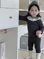 【73-100】トップス ズボン フリル 折り襟 韓国風 女の子 - 画像 (4)
