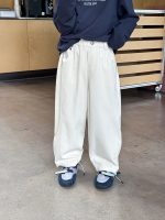 【90-170】パンツ キッズ 男女兼用 コットン ゆったりシルエット - 画像 (4)