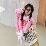 【100-160】トレーナー 女の子 英字 プリント 合わせやすい - 画像 (3)
