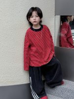 【100-160】長袖Tシャツ 男の子 ボーダー柄 レトロ 合わせやすい - 画像 (7)