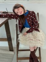 【100-170】セーター 女の子 ドット柄 ジャカード ボタン - 画像 (6)