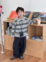 【90-160】ポロニット 男の子 ボーダー柄 韓国風 プレッピー - 画像 (19)