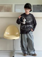 【100-160】長袖Tシャツ 男の子 ダメージ加工 英字プリント ゆったり - 画像 (4)
