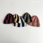 【GOODS】帽子 ニット レトロ ストライブ 配色 秋冬 - 画像 (2)