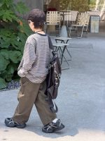 【100-170】長袖Tシャツ 男の子 ボーダー柄 配色 カジュアル 着回しやすい - 画像 (14)