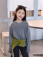 【100-170】セーター 女の子 ニット フード付き カジュアル