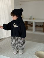 【73-110】パーカー ズボン フード付き 配色 長袖 ストライブ 男の子 - 画像 (5)