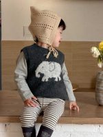 【73-110】ベスト Tシャツ レギンス ニット ストライブ 男の子 - 画像 (7)