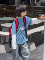 【100-170】長袖Tシャツ 男の子 コットン 英字プリント レイヤード風 - 画像 (16)
