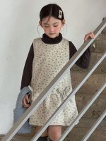 【100-150】ジャンパースカート 女の子 小花柄 フリル 韓国風 - 画像 (3)