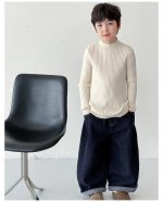 【90-160】ニットトップス 男の子 リブ編み 韓国風 あったか インナー - 画像 (29)
