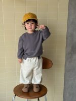 【73-110】パーカー ラウンドネック 長袖 ボタン付き 男の子 - 画像 (3)