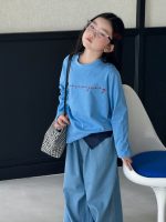 【100-150】長袖Tシャツ 女の子 コットン 英字プリント シンプル - 画像 (9)