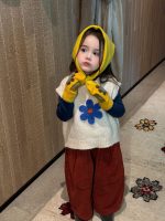 【90-140】ニットベストorインナーorパンツ 女の子 可愛い フラワーモチーフ - 画像 (8)