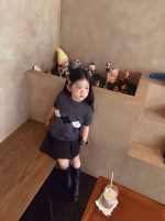 【90-150】ニットトップスorスカート 女の子 菱形柄 アームカバー 韓国風 プレッピー - 画像 (5)