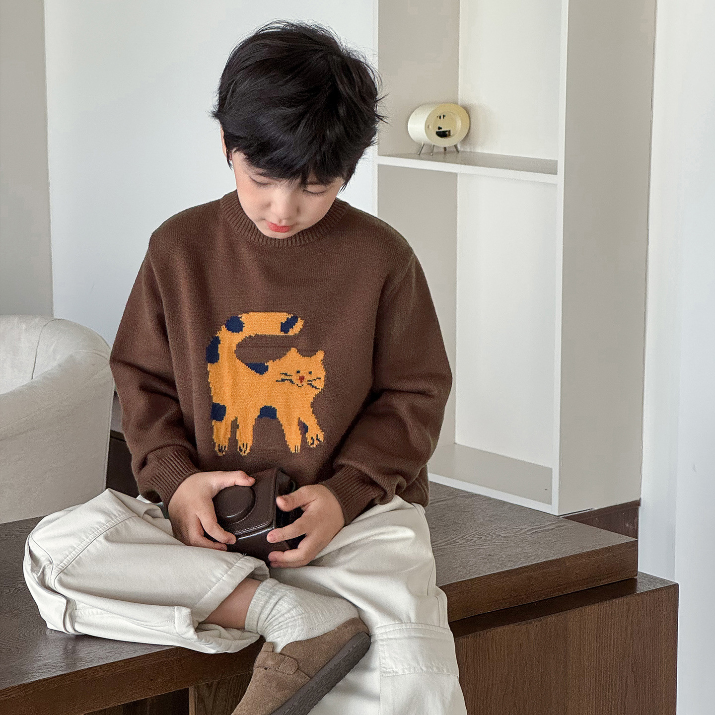 O1CN01dfvtz78sQGE2vH2e_3646241795-0-cib.jpg 【90-160】ニットセーター 男の子 動物柄 厚手 あったか カジュアル - 画像 (1)