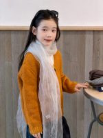 【100-170】セーター 女の子 ニット 無地 Vネック - 画像 (3)