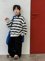 【100-170】トレーナー 男の子 配色 ボーダー柄 ゆったり カジュアル - 画像 (3)