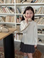 【100-170】長袖Tシャツorスカート女の子 レース 切り替え おしゃれ - 画像 (4)