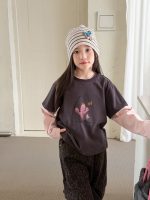 【100-170】長袖Tシャツ 女の子 レイヤード プリント トレンド - 画像 (8)