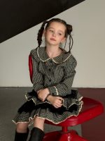 【90-140】シャツorスカート 女の子 フリル付き チェック ティアード - 画像 (4)