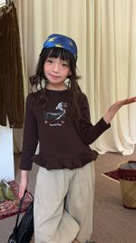 【100-160】長袖Tシャツ 女の子 韓国風 フリル付き 合わせやすい - 画像 (13)