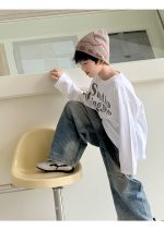 【100-160】長袖Tシャツ 男の子 英字プリント アメカジ ゆったり - 画像 (11)