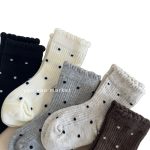 【GOODS】5足セット ソックス ドット柄 フリル おしゃれ - 画像 (6)