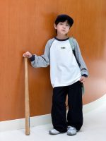 【100-170】長袖Tシャツ 男の子 配色クルーネック 着回しやすい カジュアル - 画像 (4)