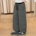【100-170】パンツ 女の子 ボーダー柄 カジュアル 韓国風 - 画像 (7)